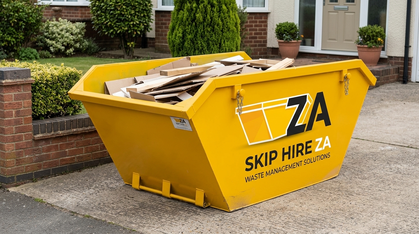 Skip Hire ZA branded mini skip bin ready for delivery in Durbanville